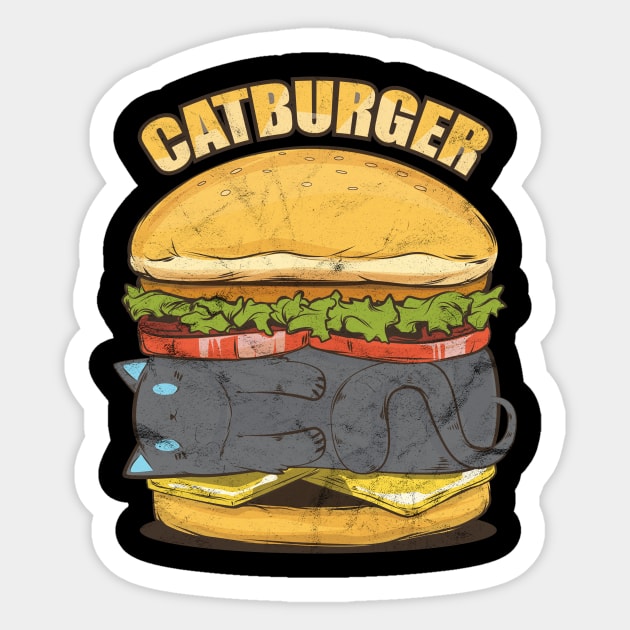 Cat Burger Kitty Cat Lady Gift Sticker by avshirtnation